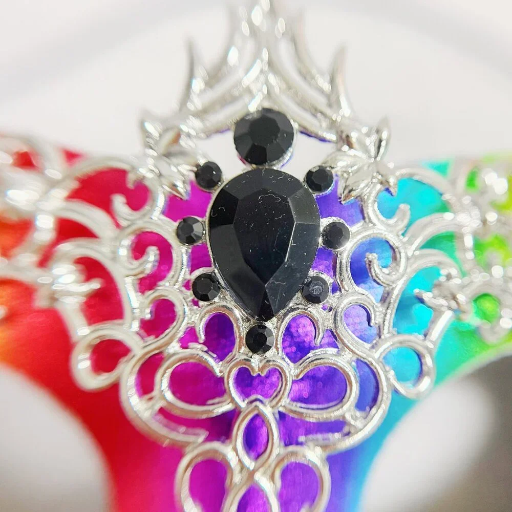 Silver Rainbow mask, Masquerade mask, Cosplay mask, ball party mask, Prom mask
